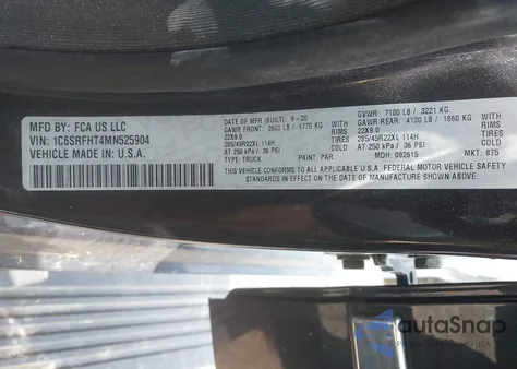 2021 Ram 1500 Limited 4X4 5'7 Box from USA, damaged, VIN 1C6SRFHT4MN525904